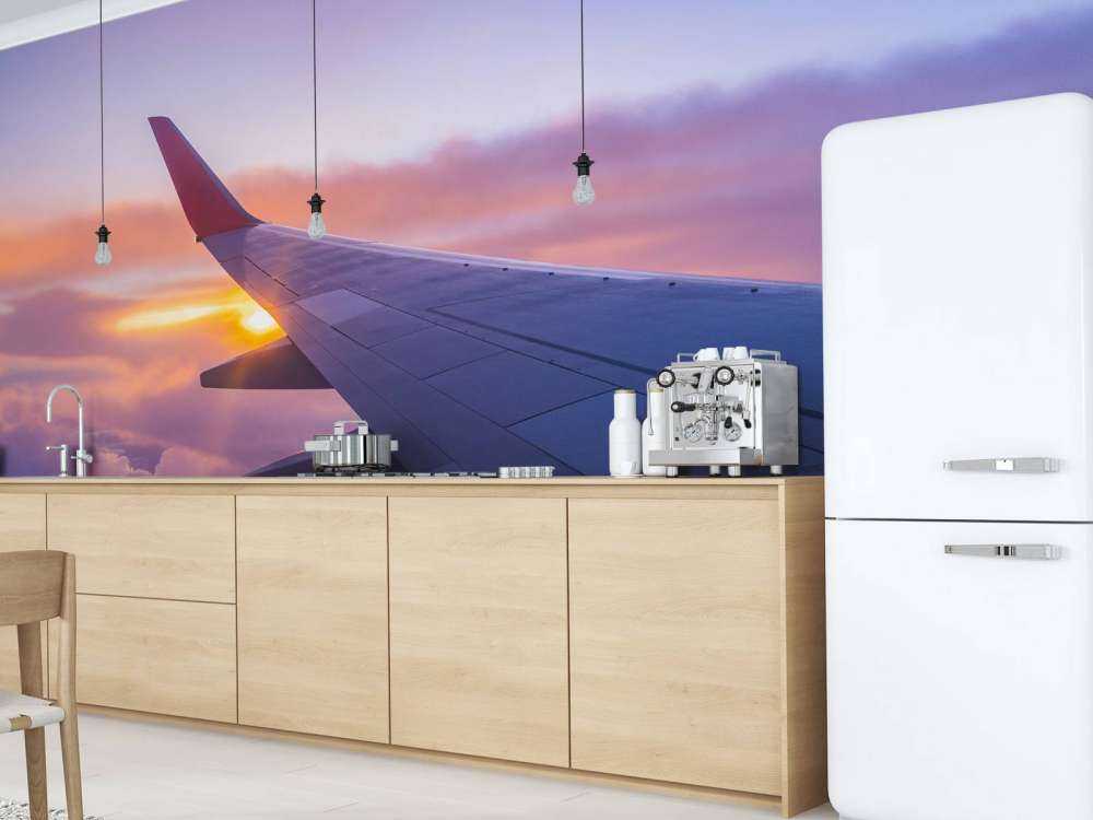 Ala dell'aereo tra le nuvole