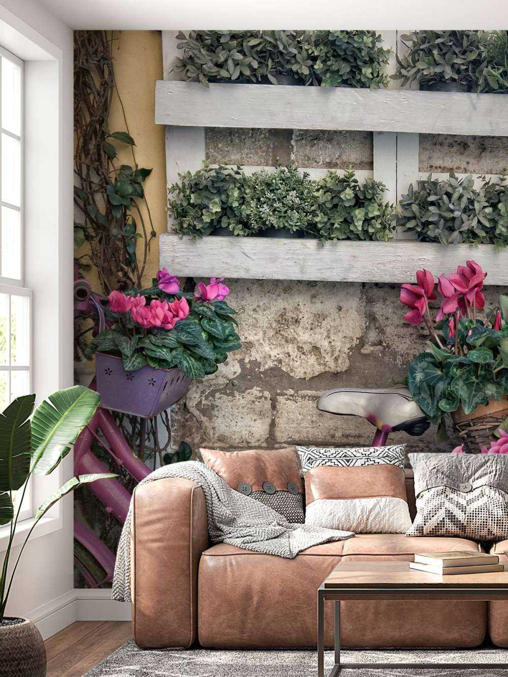 Bicicletta d'epoca con fiori