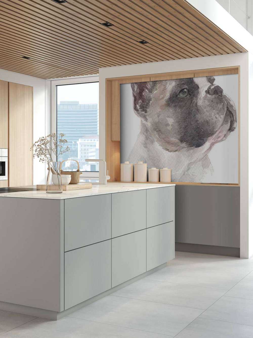 Bulldog francese ad acquerello