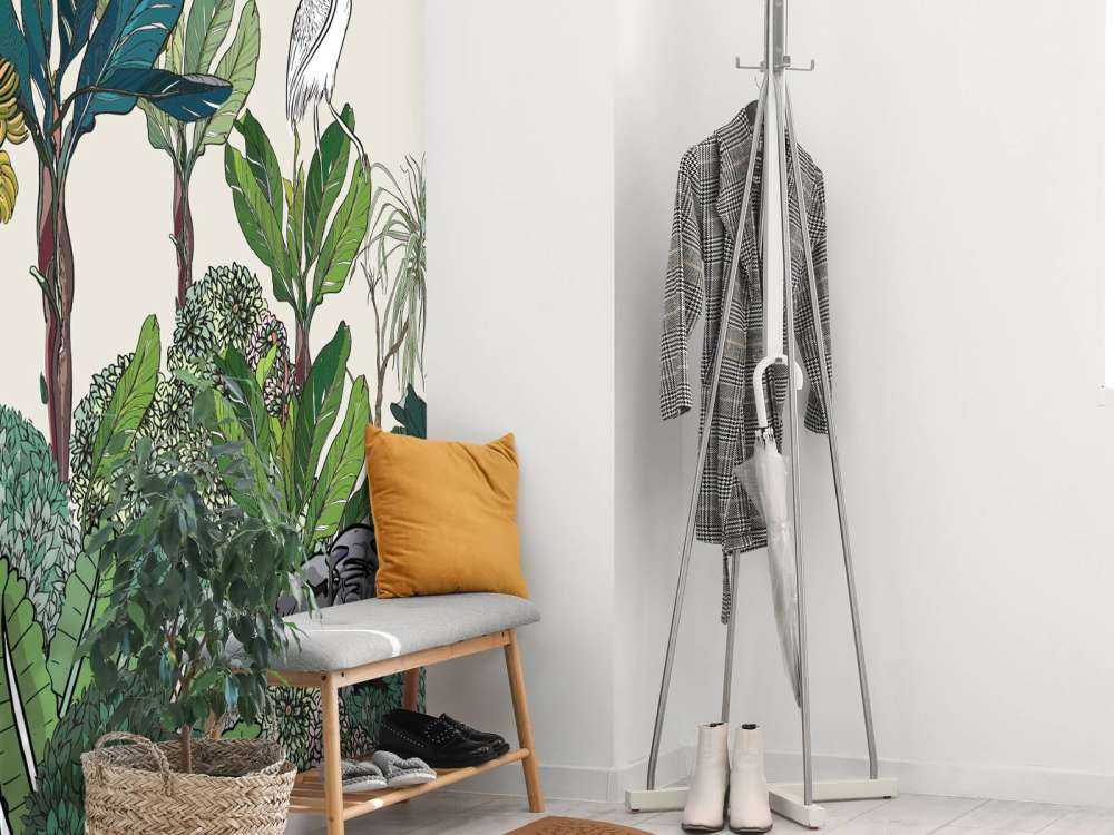 Panorama della giungla con animali