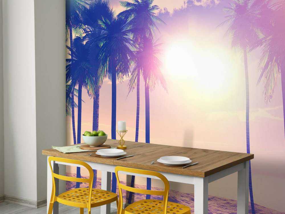 Palme d'epoca e oceano