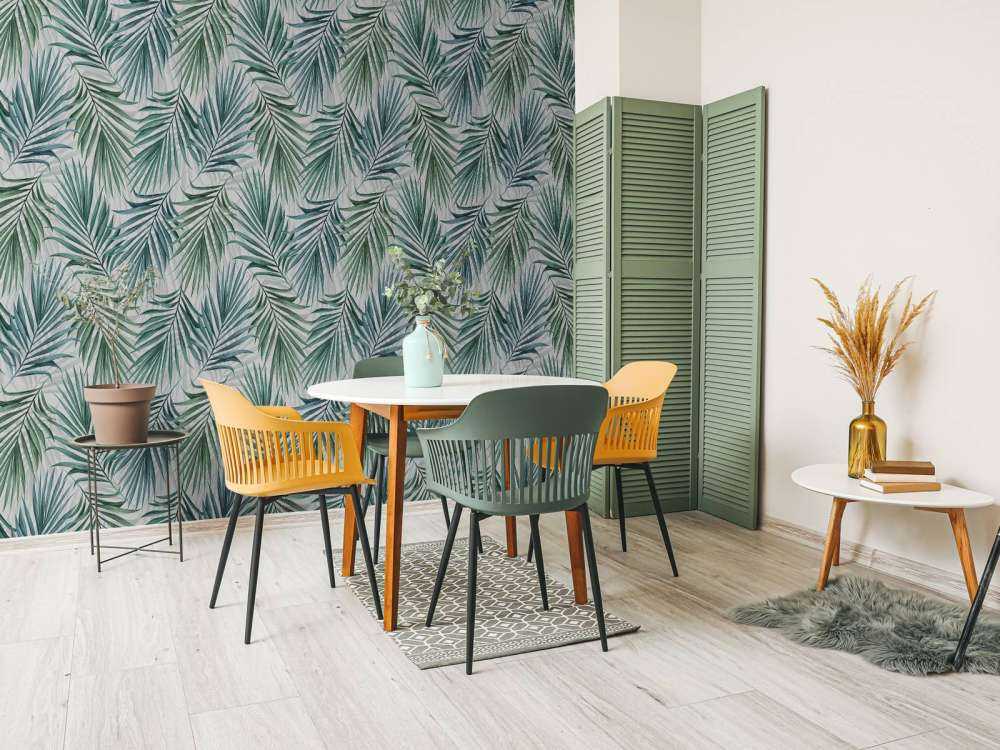 Foglie di palma blu e verde