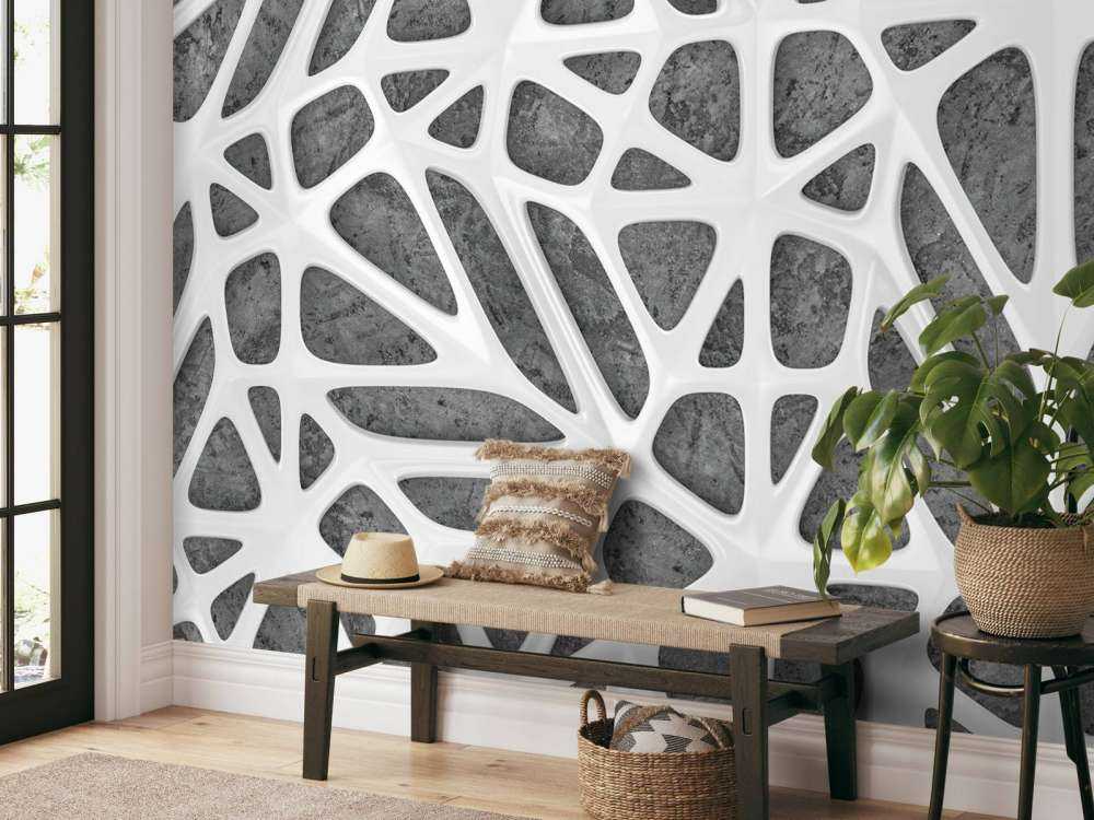 Modello bianco su cemento