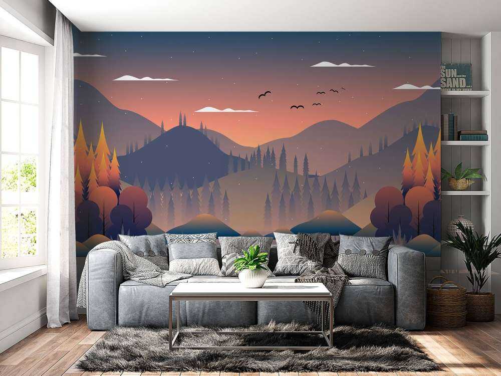 Illustrazione della foresta autunnale