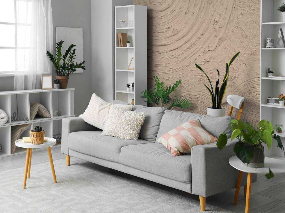 Forme e linee organiche in color tortora