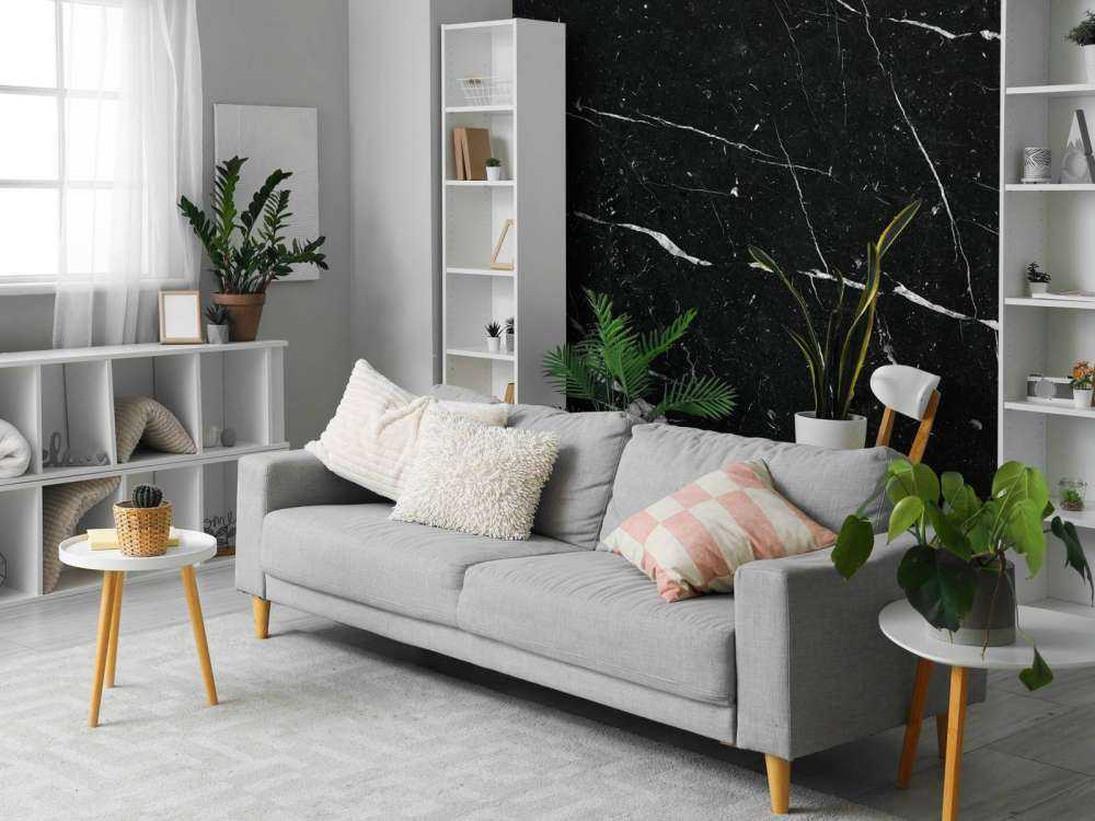 Marmo nero con strisce bianche