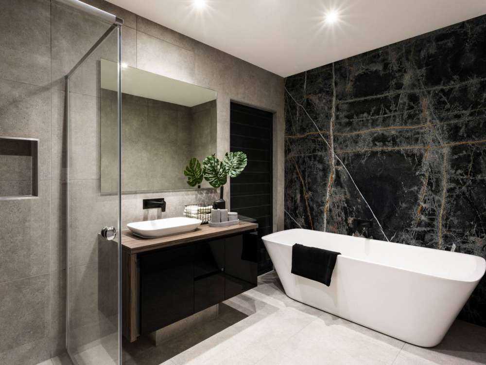 Marmo scuro con linee color rame