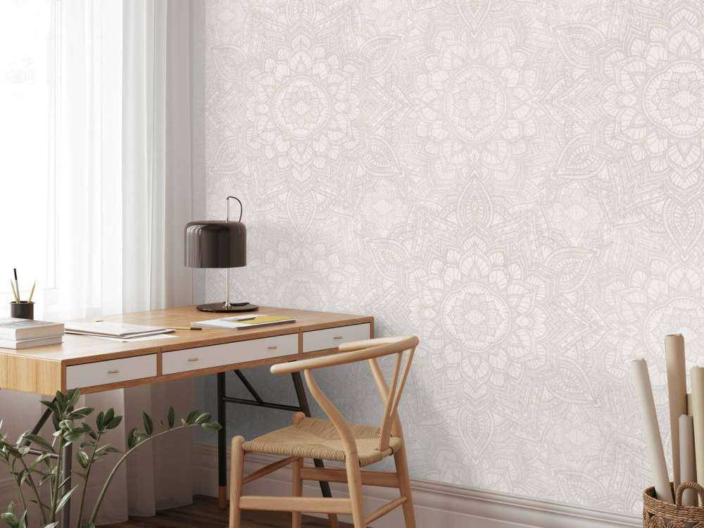 Mandala Boho Golden - grigio neutro