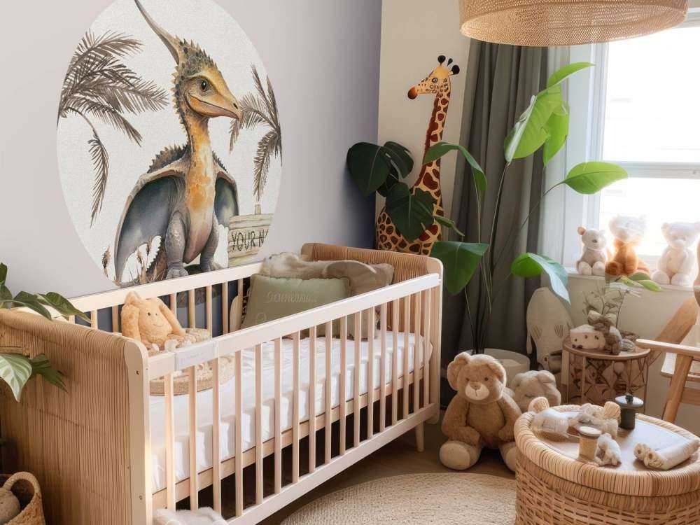 Baby pteranodon nella giungla taupe