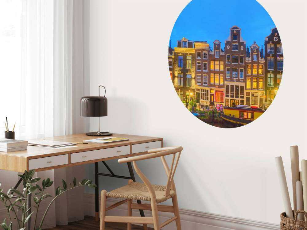 Case di Amsterdam di notte