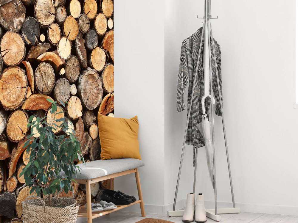 Tronchi d'albero impilati