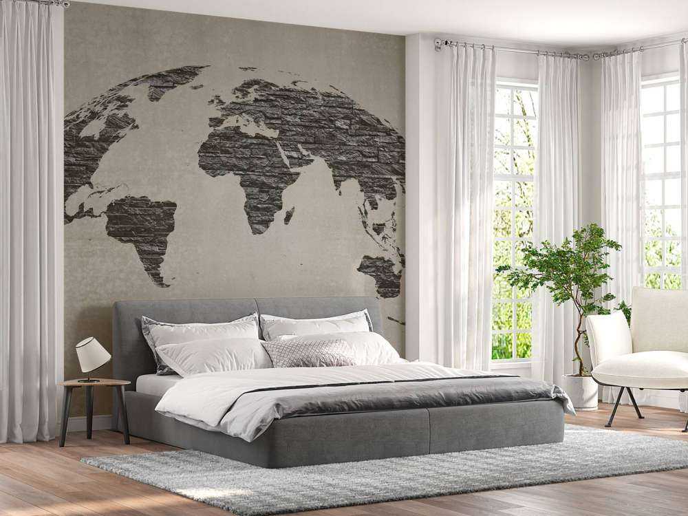 Mappa del mondo pietre scure