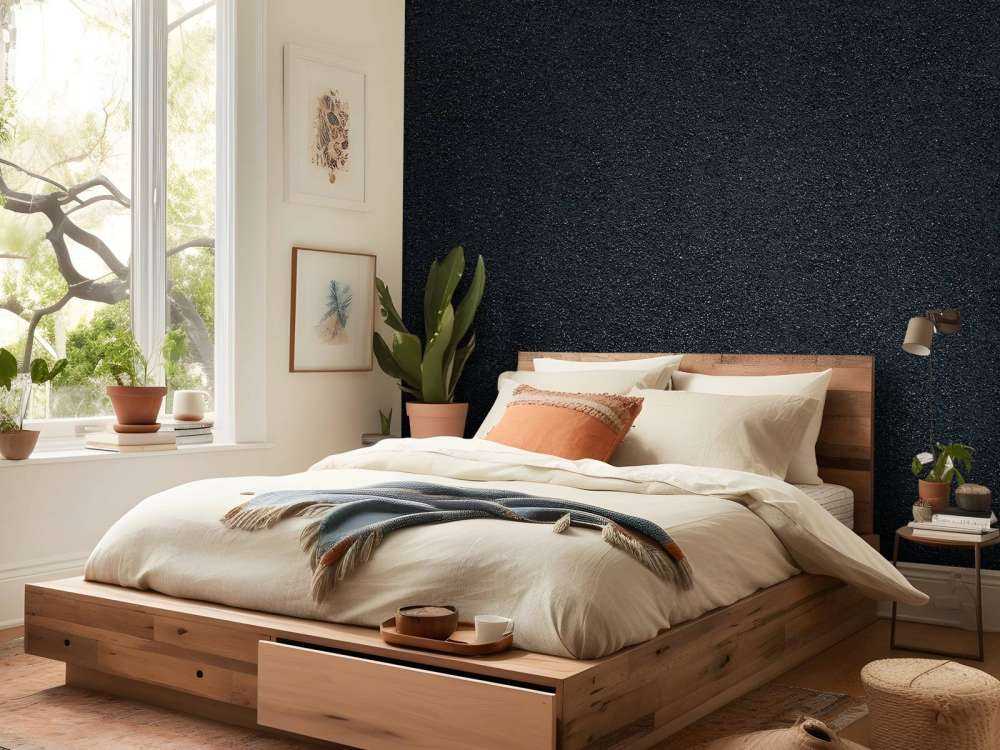 Muro scuro con pietre fini