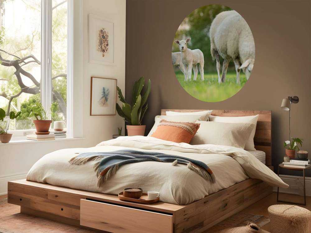 Madre pecora con agnelli