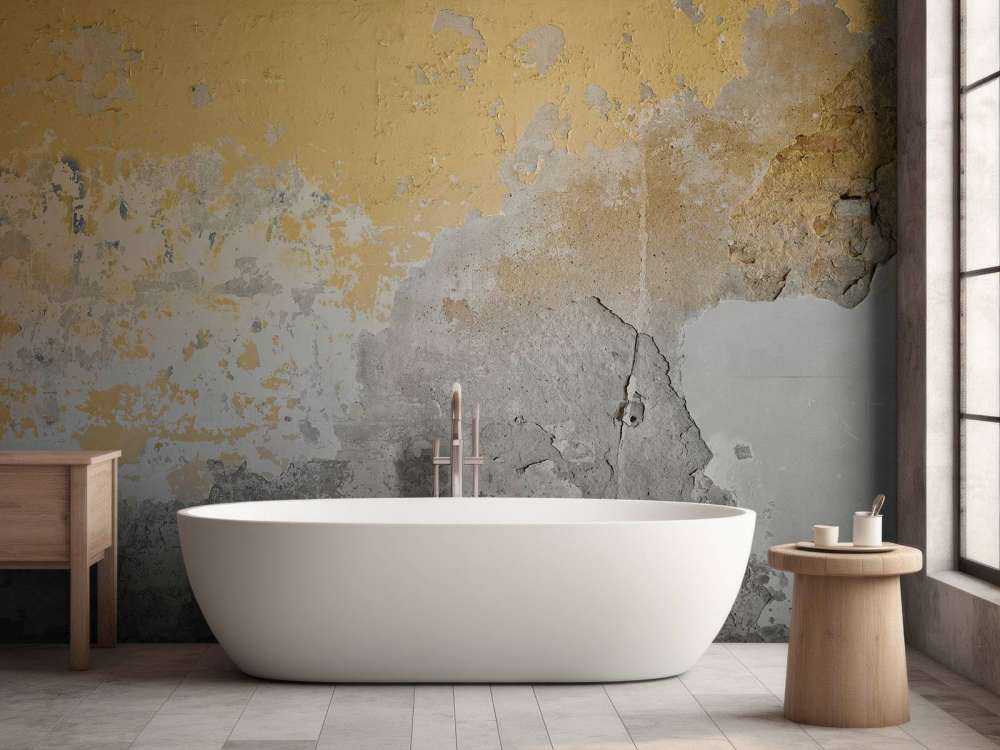 Muro giallo invecchiato