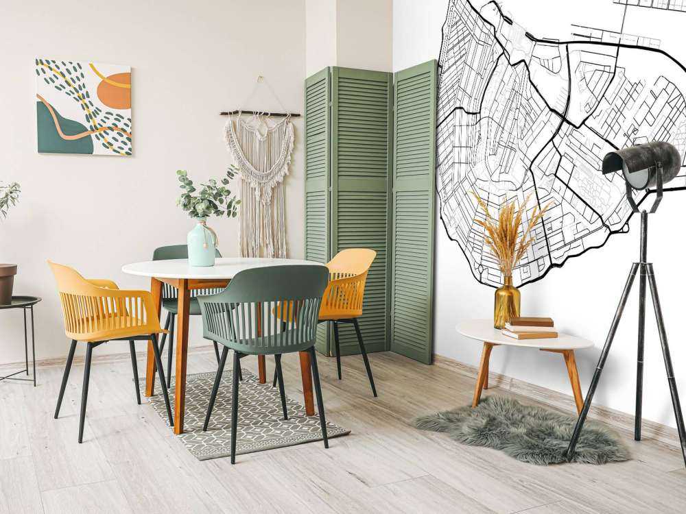 Mappa del centro di Amsterdam, bianco