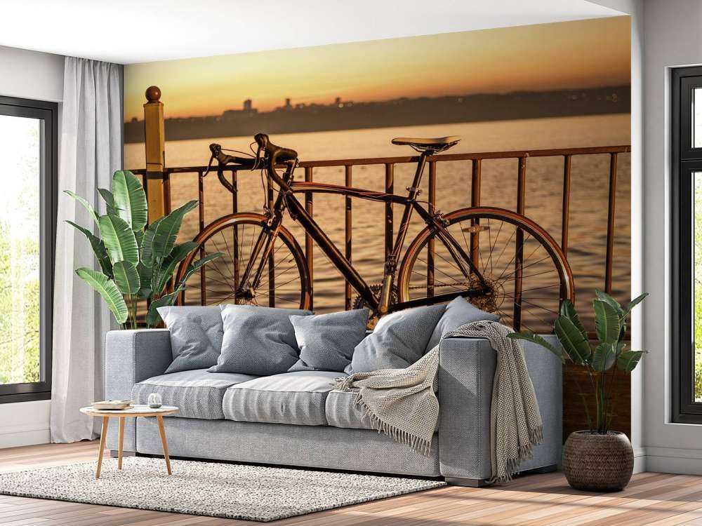 Bicicletta da corsa in riva al mare