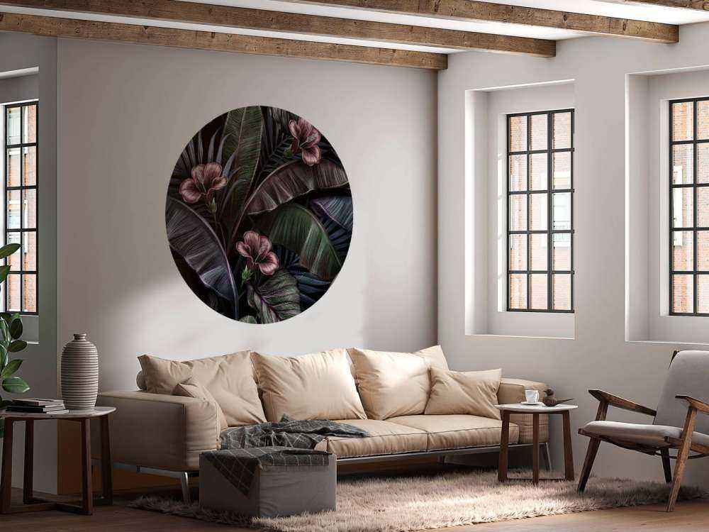 Ibisco e foglie tropicale