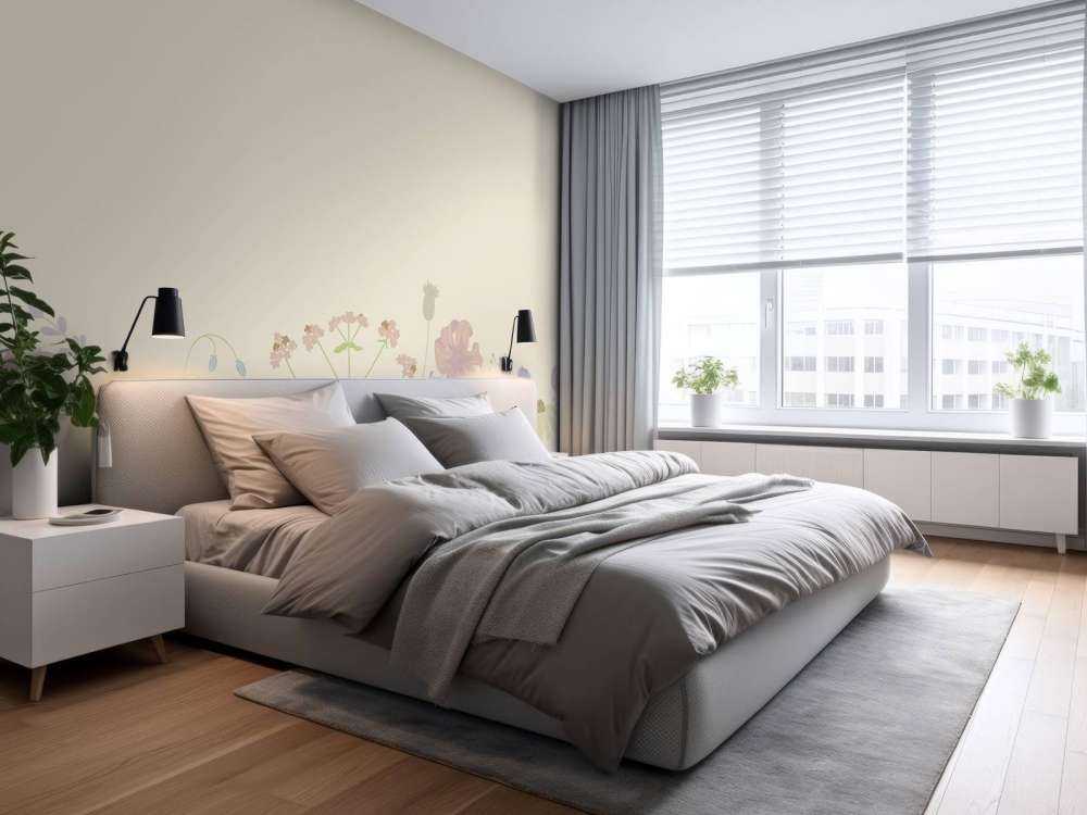 Campo di fiori beige, rosa antico, verde e lilla