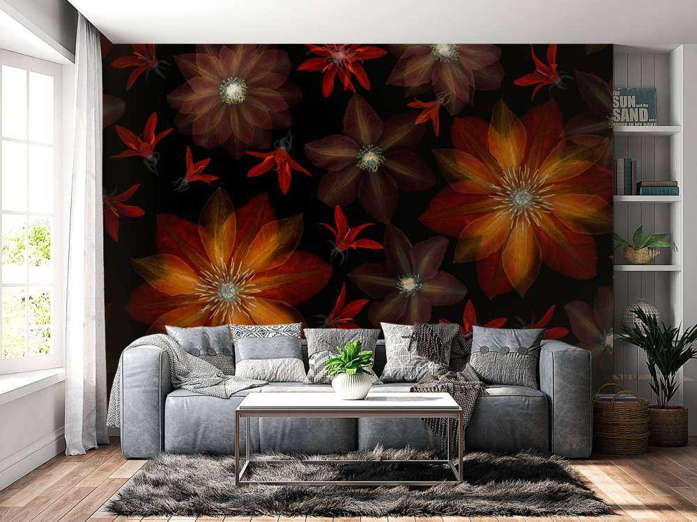 Fiori di clematide rossi