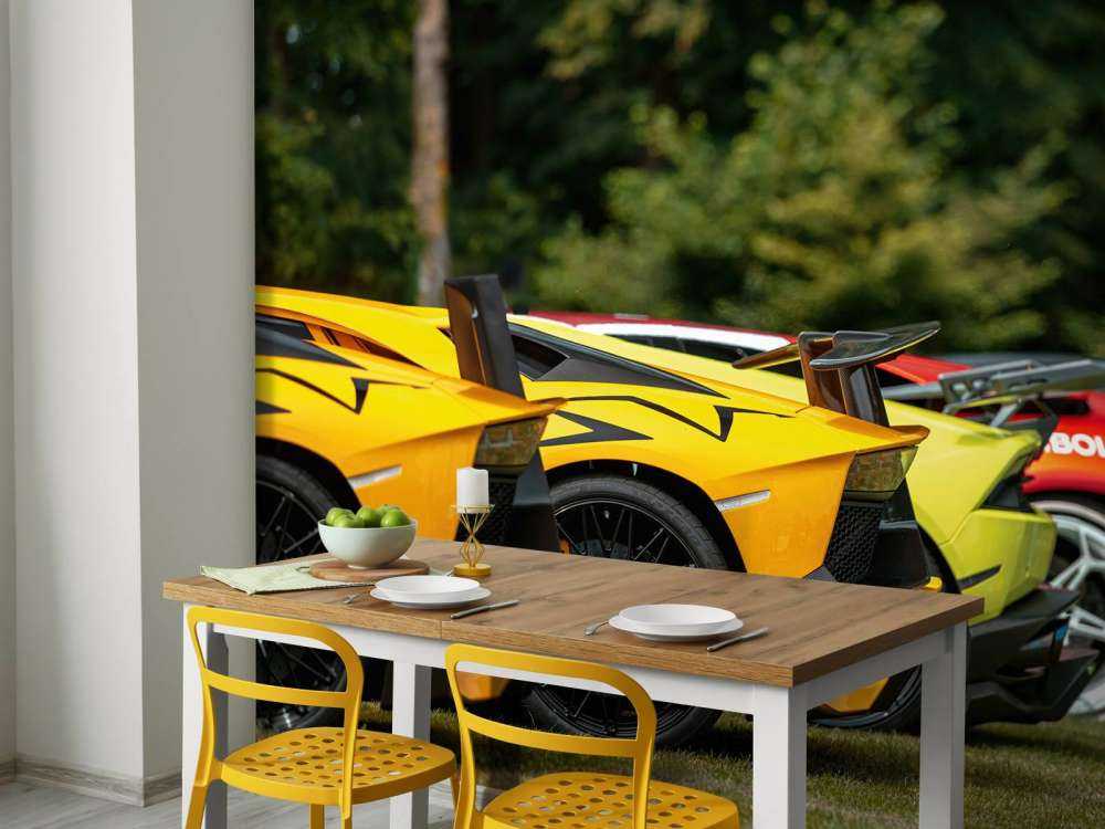 Collezione di supercar in natura
