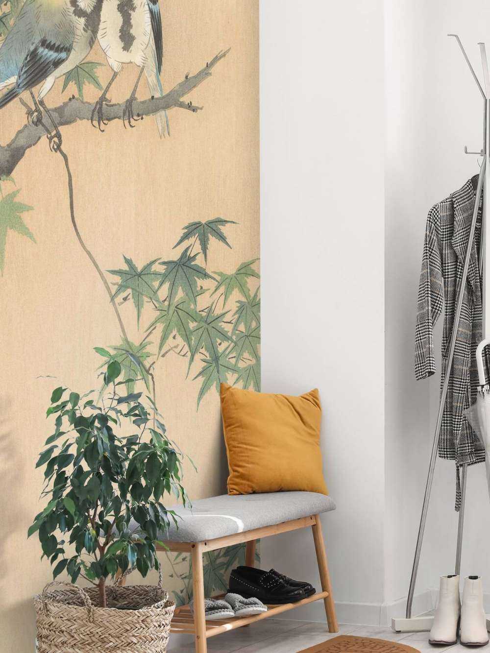 Cinciallegre su ramo di acero