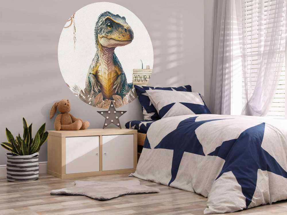 Baby t-rex nella giungla taupe