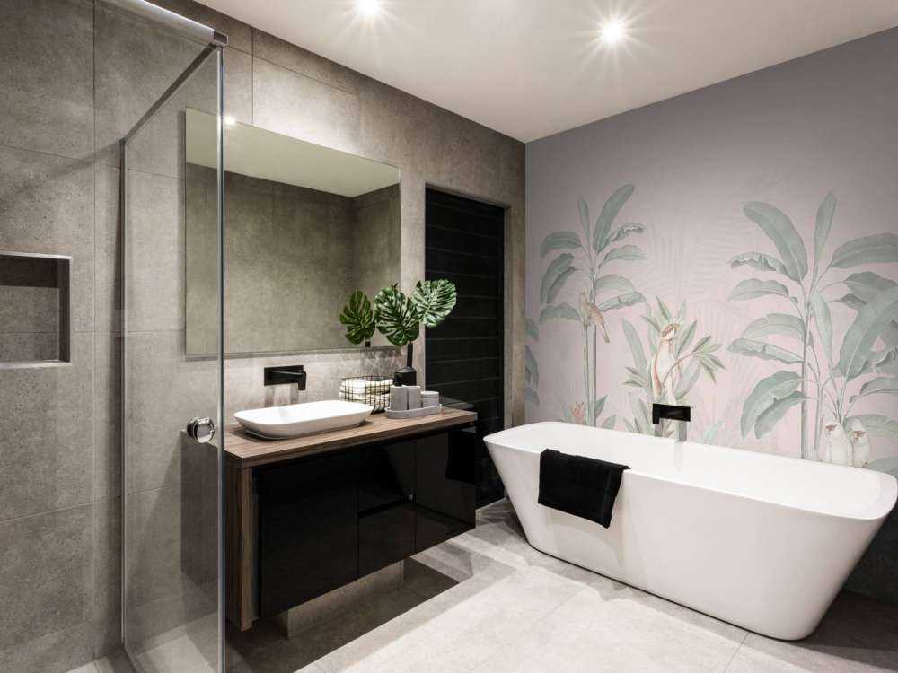 Paesaggio della giungla d'epoca - rosa pallido