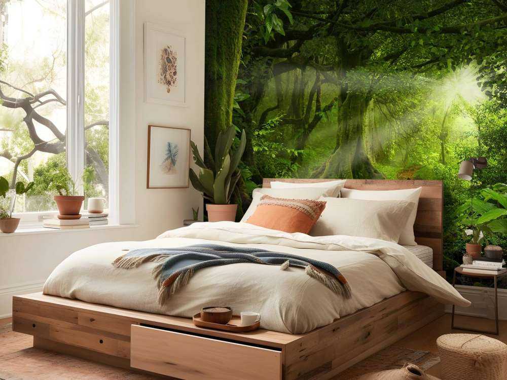 Giungla tropicale con luce solare