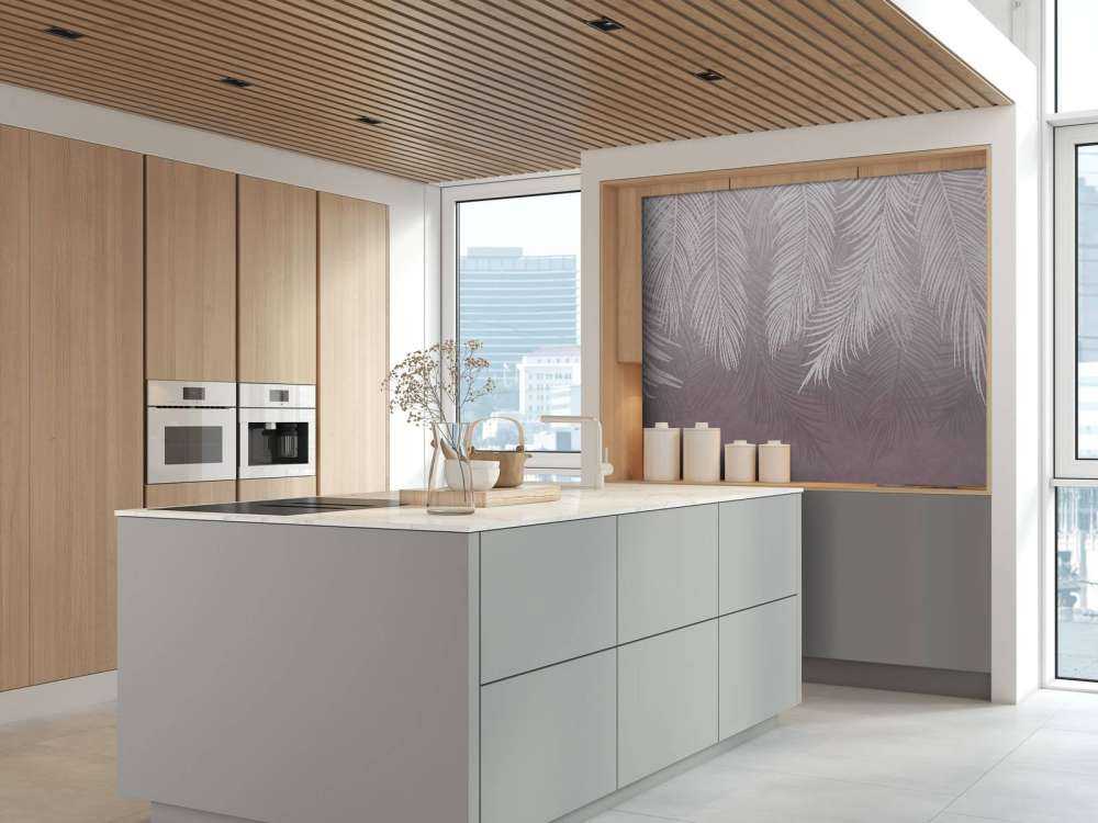 Hojas de palmera sobre hormigón