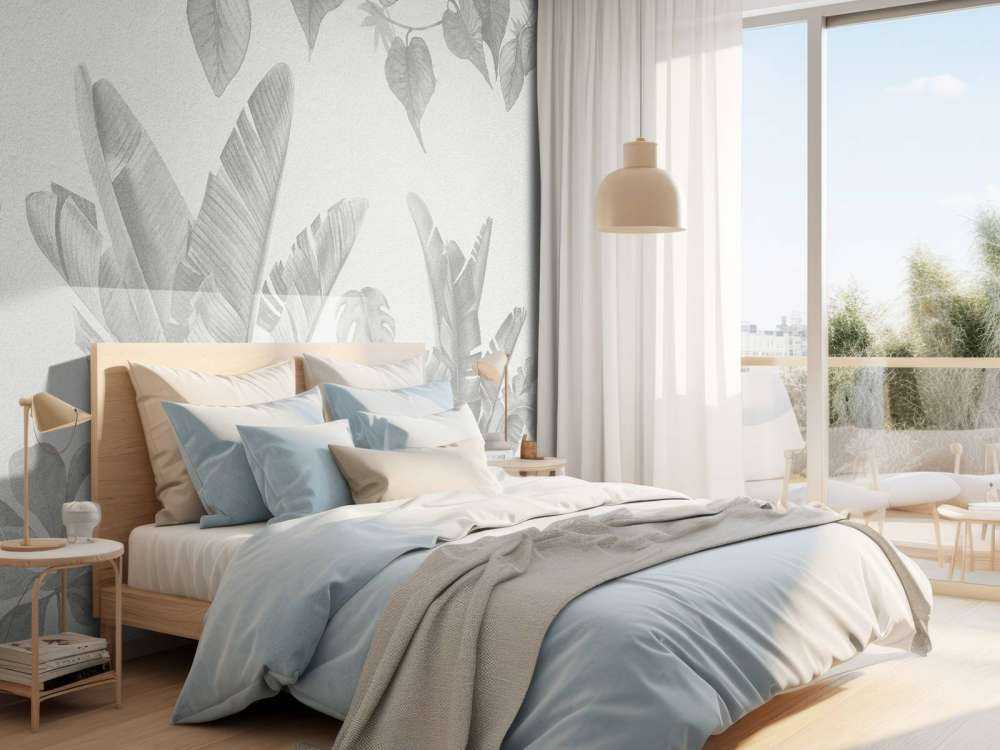 Piante della giungla in tonalità di grigio