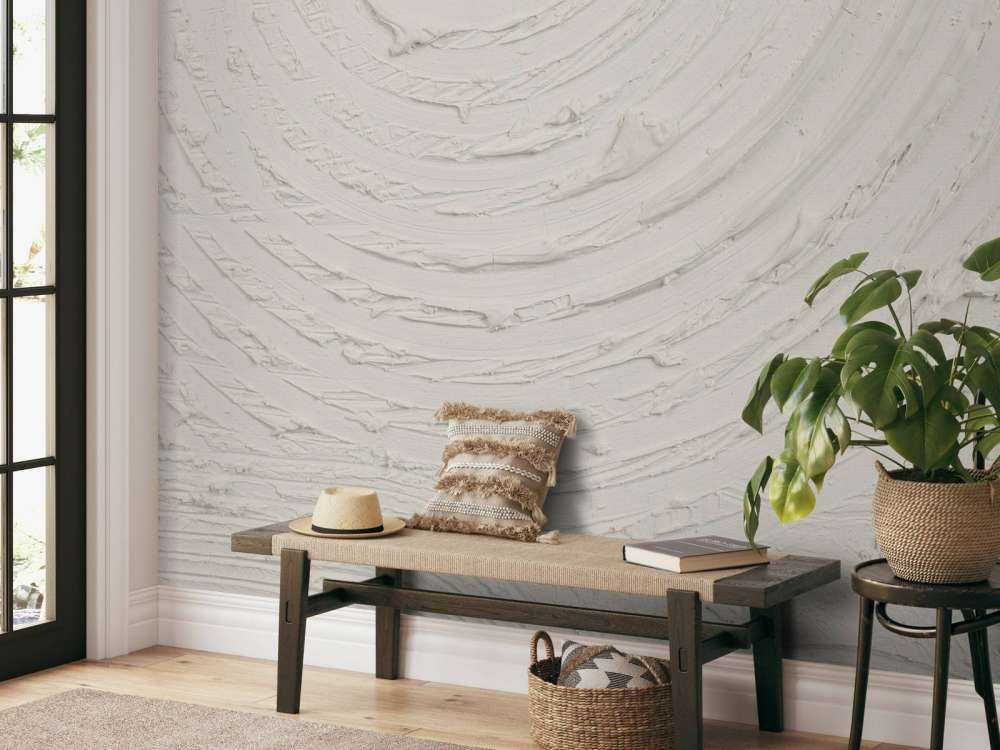 Forme e linee rotonde in bianco sporco