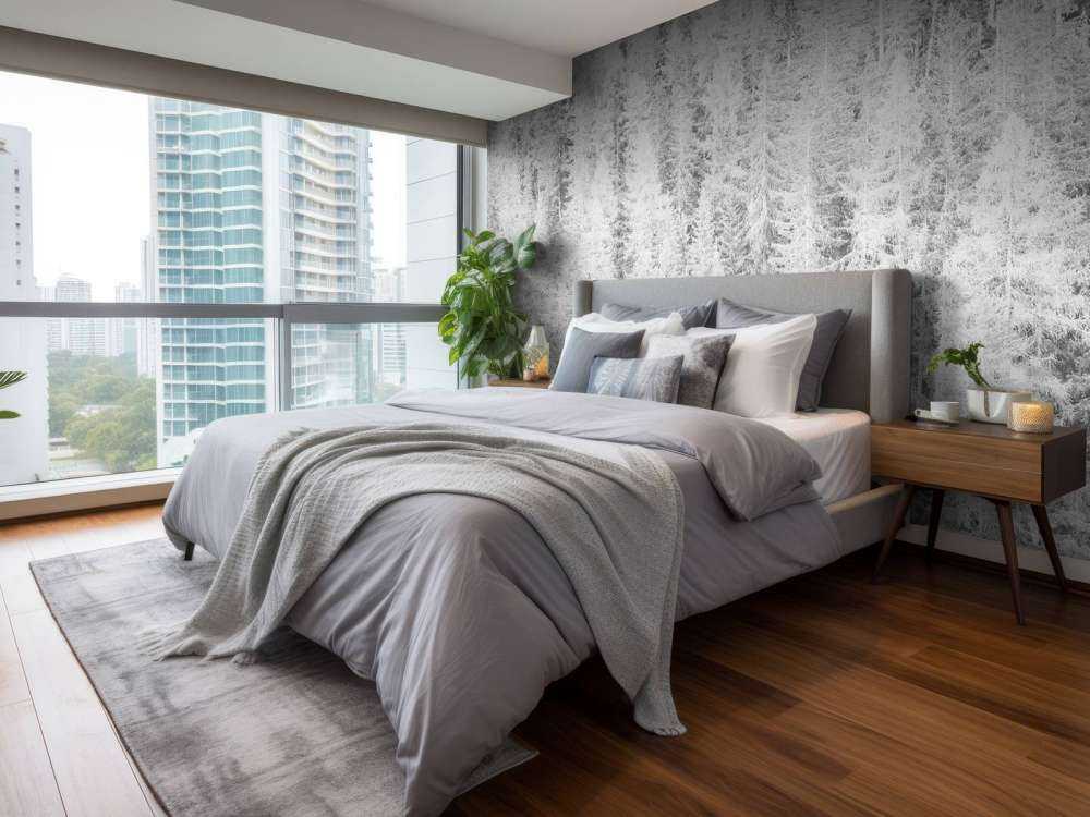 Conifere in bianco e nero