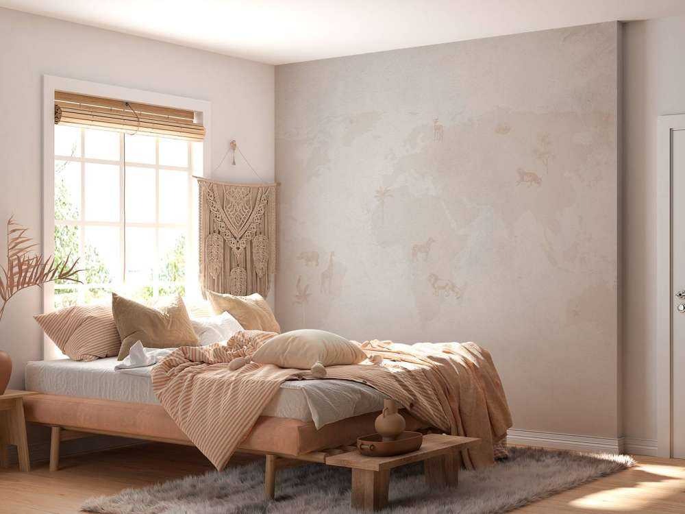 Mappa del mondo a schizzo color tortora