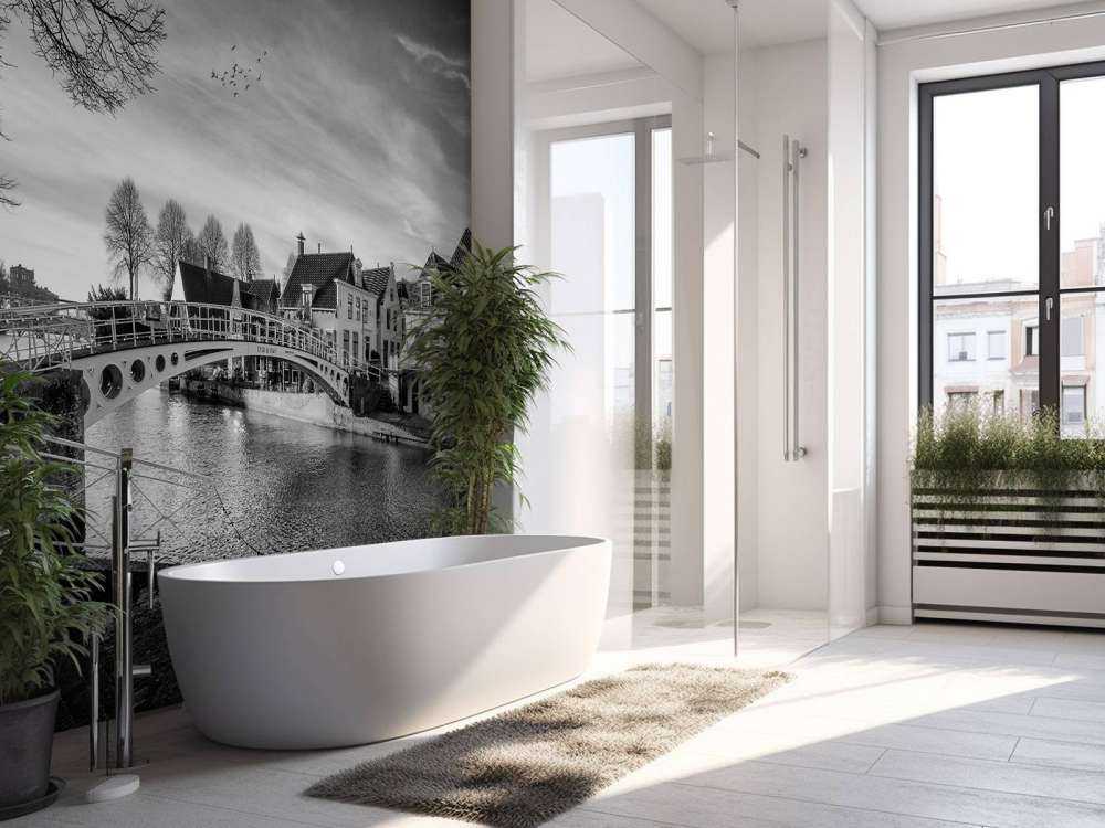 Città fortificata Dokkum Ponte sul Klein Diep Frisia 