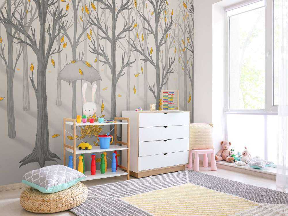 Coniglio sotto le foglie