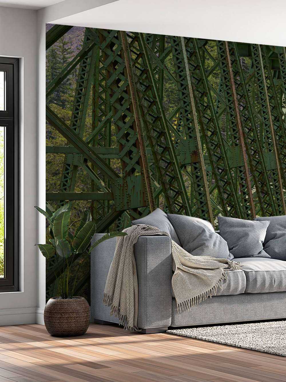 Struttura in acciaio vecchio ponte ferroviario