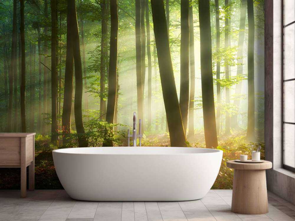 Il sole del mattino tra gli alberi