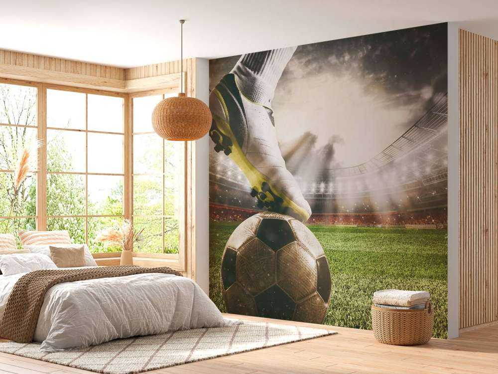 Voetballer in stadion