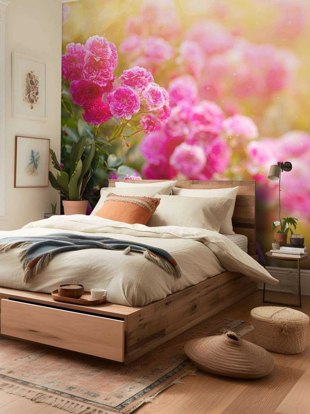 Cespugli di rose rosa